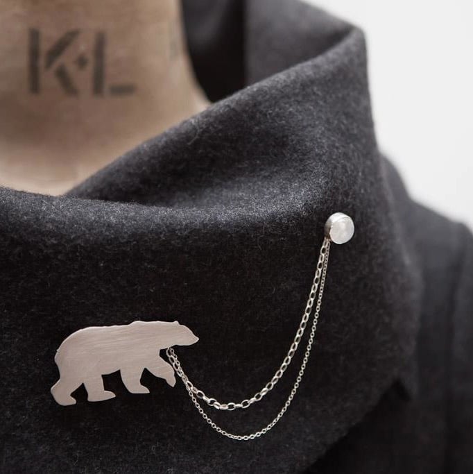 Image of polar bear brooch