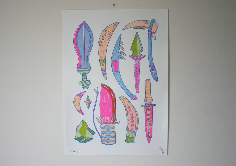 Image of Knives Riso Print