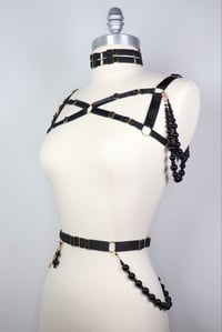 Image 8 of Mini shoulder harness with Onyx beads