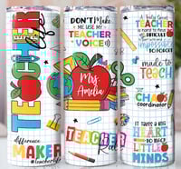 Colourful teacher 20oz subliamtion tumbler