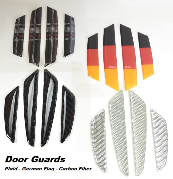 Image of Side Door Resin Coated door protectors Plaid/Carbon Fiber/German Flag