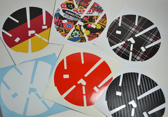 Image of Full Circle Rear Badge Vinyl Insert: SIX DESIGNS! Fits: MK6 Golf/GTI 