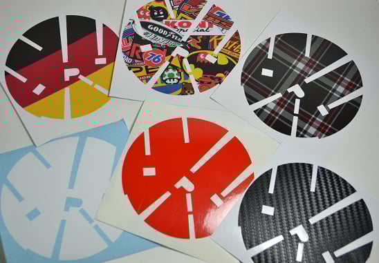 Image of Full Circle Rear Badge Vinyl Insert: SIX DESIGNS! Fits: MK6 Golf/GTI
