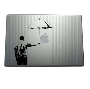 Image of "The Umbrella Man" Transparent Macbook Skin