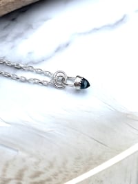 Image 1 of Handmade Sterling Silver Blue Topaz Bullet Point Pendant