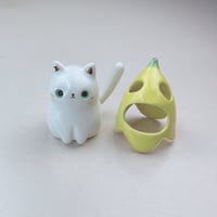 Image 4 of Banana Kitten Ceramic Figurine 