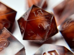 Image of Coffee and cream (preorder) 7-piece dice set for TTRPG