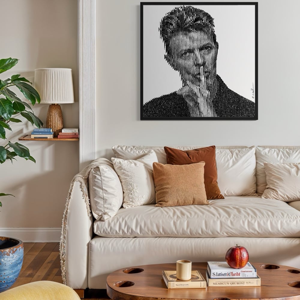 Bowie Shhhh 5 70x70cm original painting | Sandra Wadkin Art