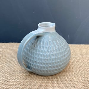 Image of Large Carved Jug - White/grey