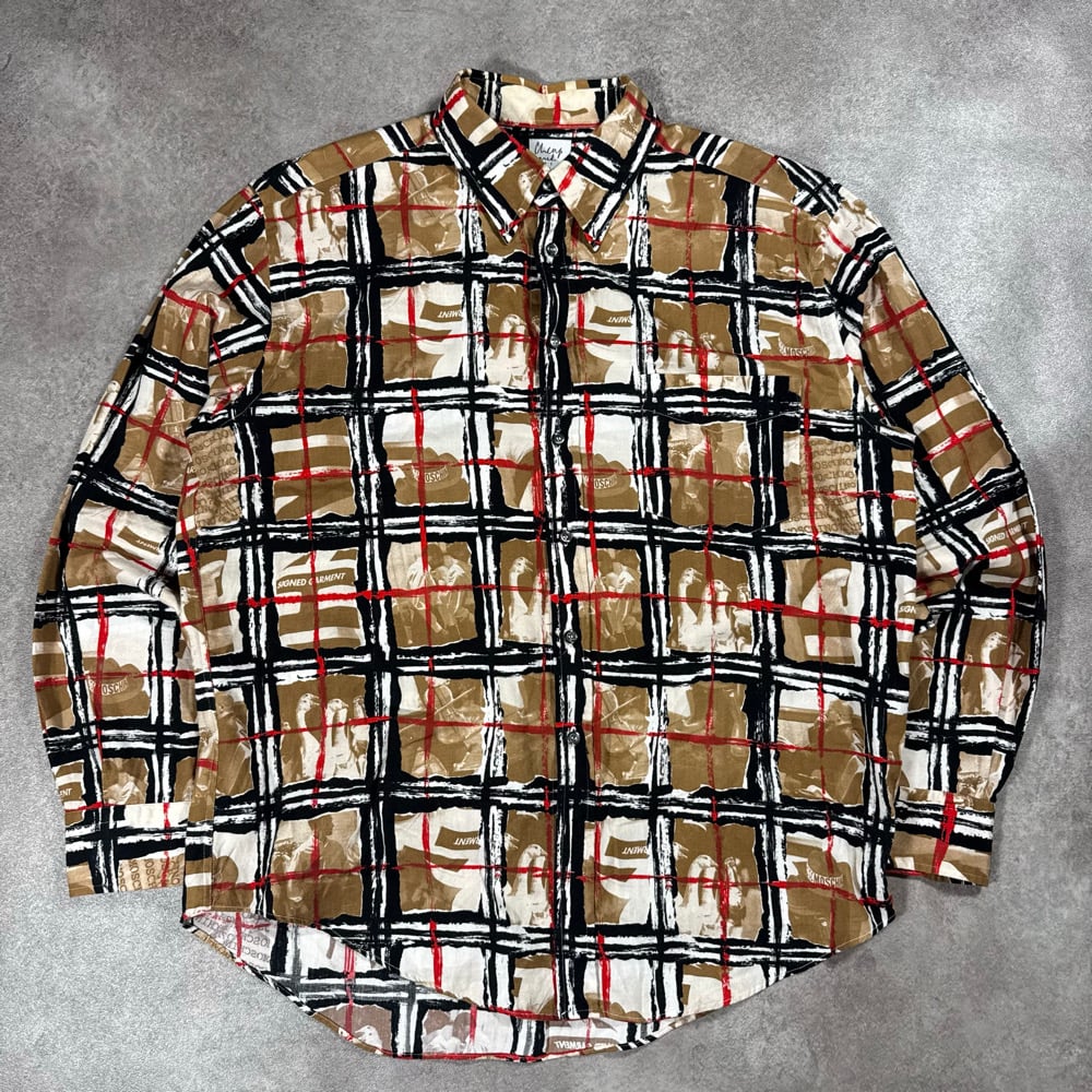 Image of Moschino “Burberry Rip” Shirt, Size Large
