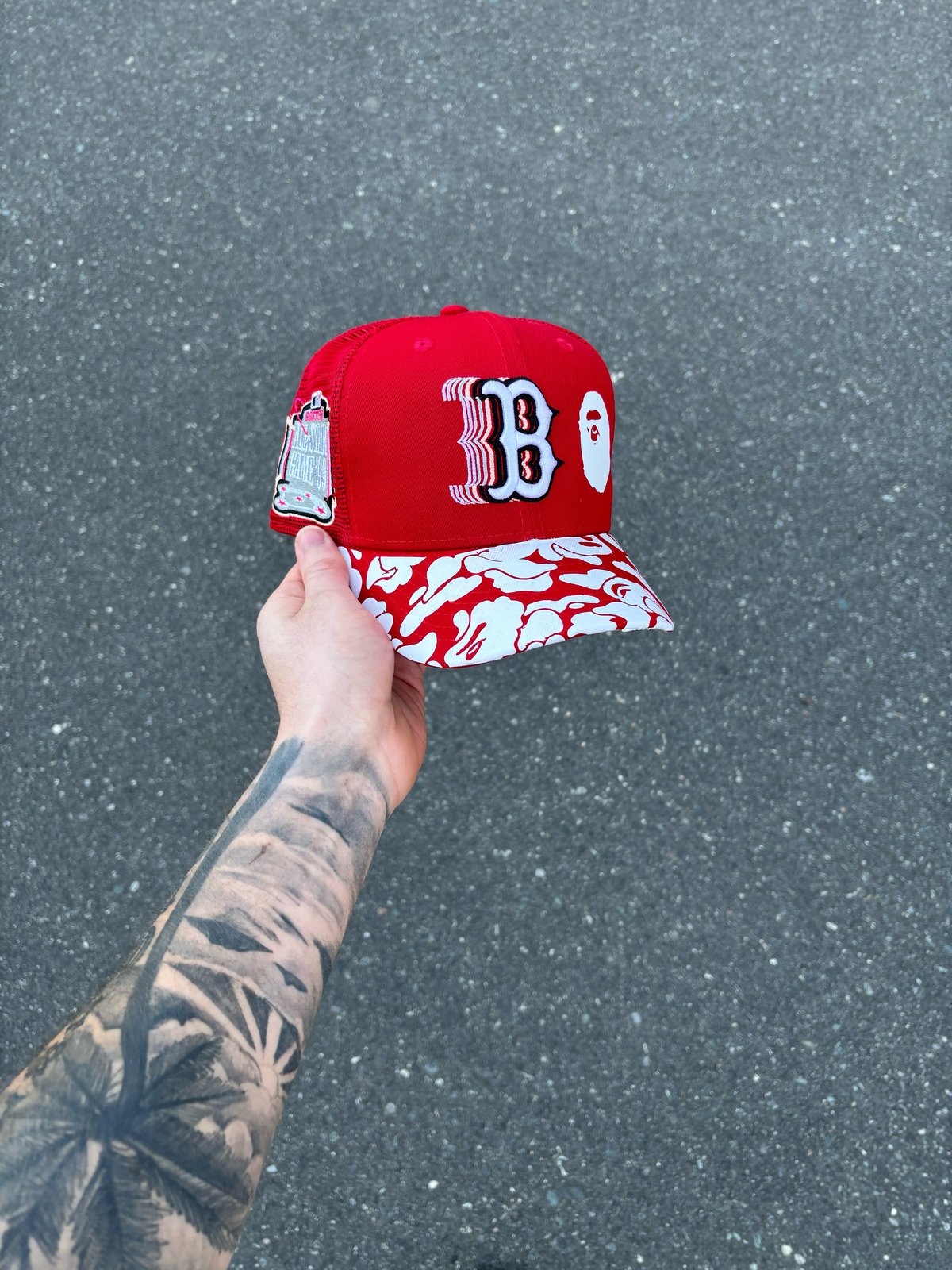 Red sox fitted mesh hat online