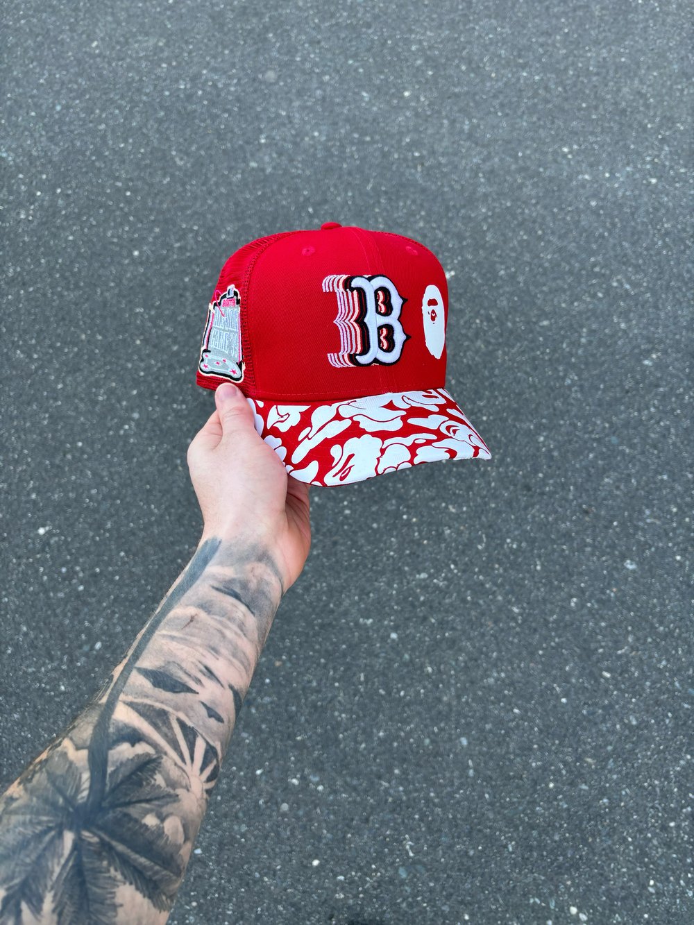 Image of  MESH BACK RED BOSTON RED SOX FITTED CAP