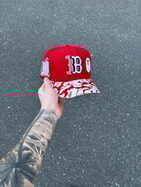 Image 1 of  MESH BACK RED BOSTON RED SOX FITTED CAP