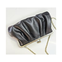 Image 2 of Pleated Black Leather Handbag 