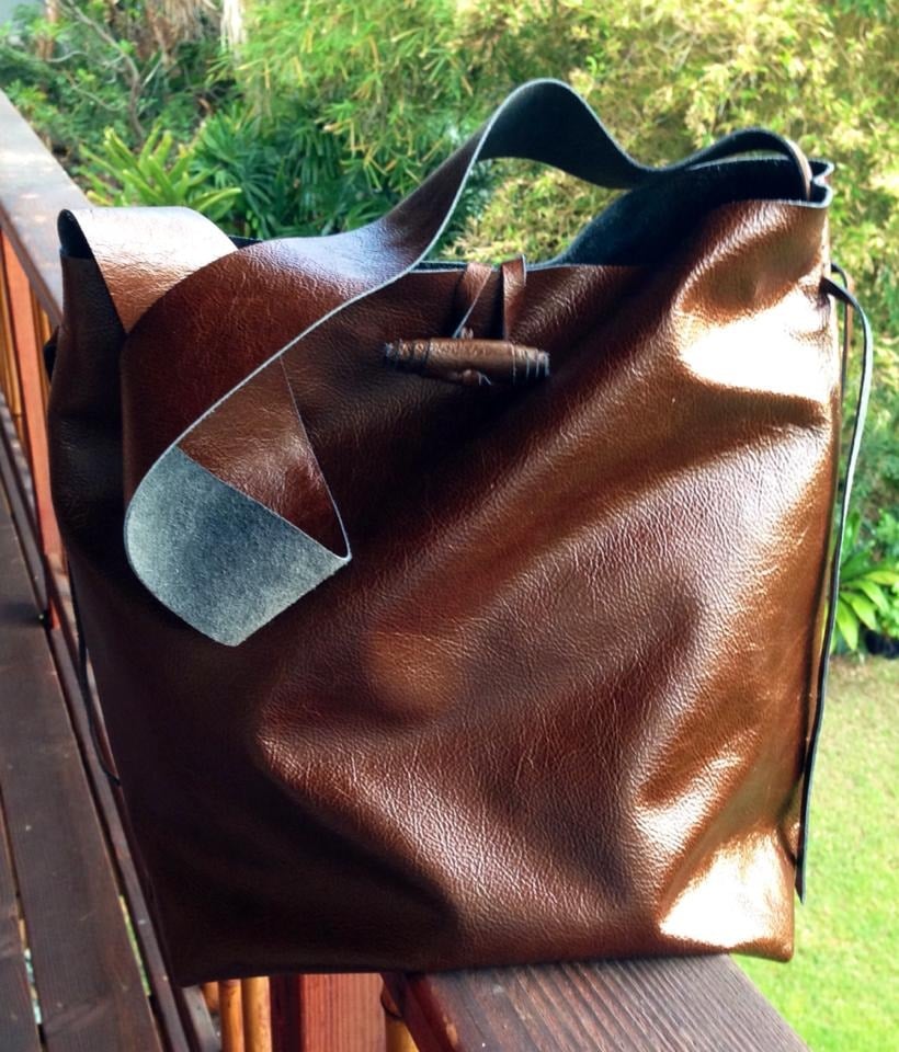 Image of Makahiki Leather Shoulder Tote