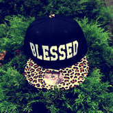 Image of "Blessed" Cheetah Print Snap Back