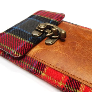 Image of Smartphone wallet - red, black and blue plaid 