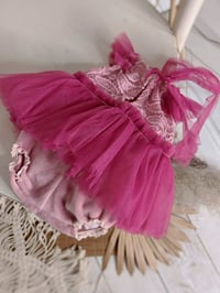 Image 4 of Newborn dress for photo shoots | Clara | fuchsia