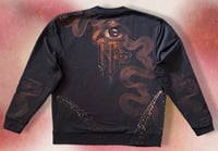 Image 2 of “SCORPION STING” CUSTOM BLEACH PAINTED PULLOVER SWEATSHIRT XL