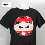 Image of I Am Ninja (Face) Applique' T-Shirt - Red on Black Tee