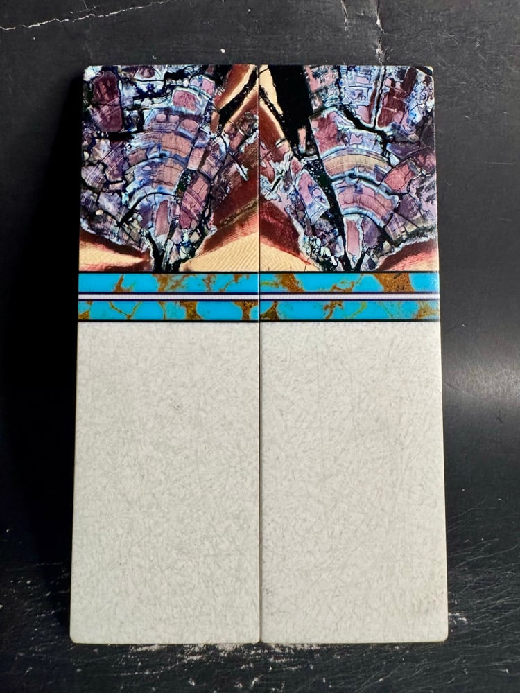 Image of Mammoth Tusk & Glass Fiber Segmented Knife Scales 