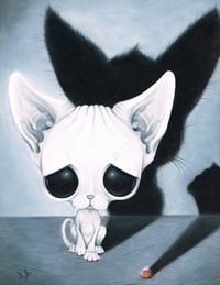 Shadow Sphynx Cat Art Print
