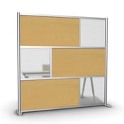 Image of Modern Room Divider / Office Partition 75"w x 75"h Maple & Translucent