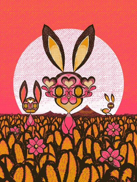 Image of BUNNIES! Pink colorway.