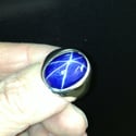Mens Classic Gypsy Mount with Oval Blue Star Sapphire in Heavy Sterling Silver