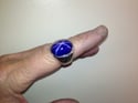 Mens Classic Gypsy Mount with Oval Blue Star Sapphire in Heavy Sterling Silver