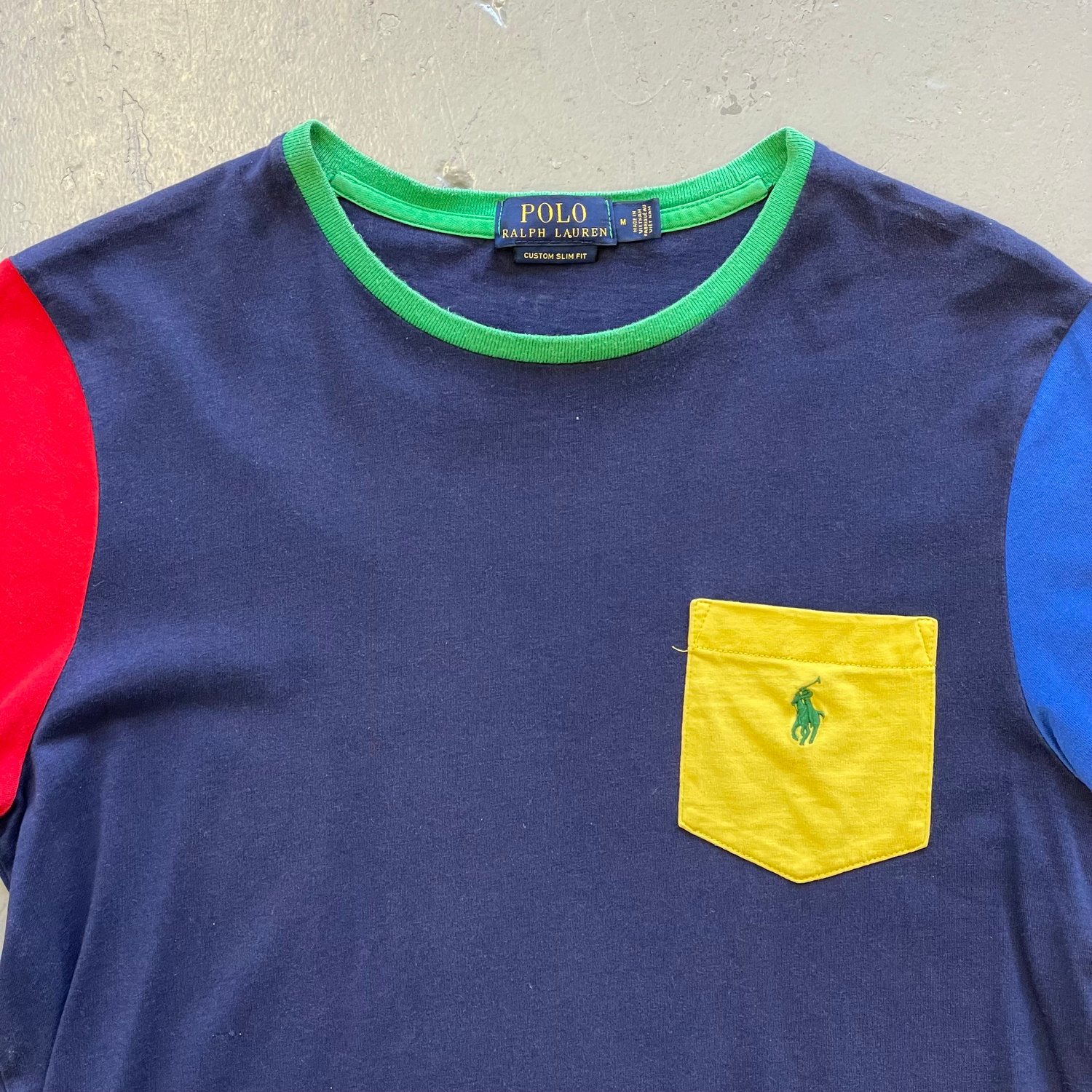 Image of Ralph Lauren colourblock T-shirt size medium 