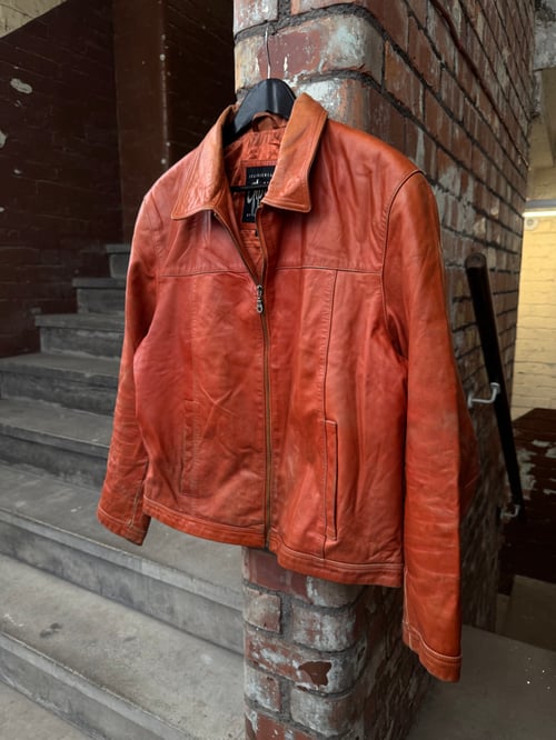 Image of 1990s Cropped Leather Jacket, Size Medium - Large