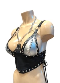 Image 3 of Black and silver bralette.