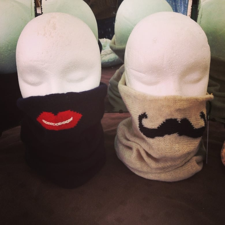 Image of His and Hers Moustache or Lips Snood 
