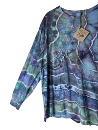 Image 7 of L Unisex Adult Soft Long Sleeve Tee in Mermaid Geode Ice Dye