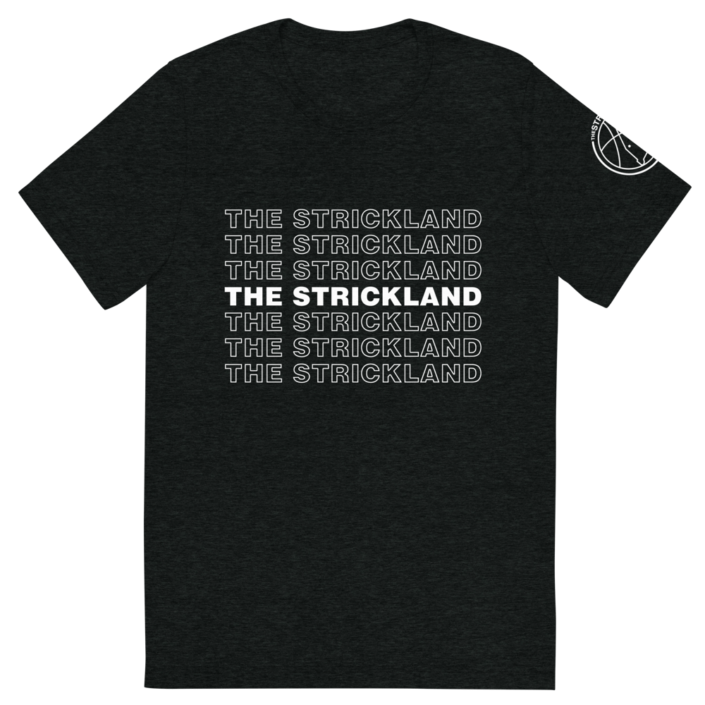 Thank You For Stricklanding With Us (White Text) Tri-blend Short-Sleeve T-Shirt