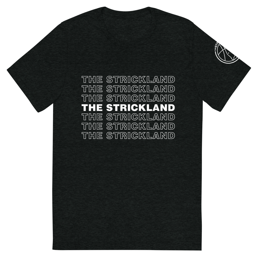 Thank You For Stricklanding With Us (White Text) Tri-blend Short-Sleeve T-Shirt