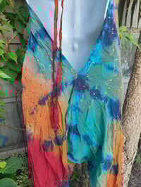 Image 7 of Mykonos tie dye jewelled jumpsuit - Rainbow