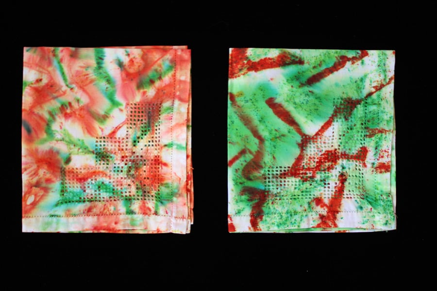 Image of Napkins, Green and Orange "Complementary" Set of 2