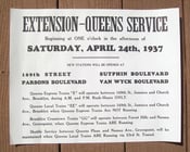 Image of REPRODUCTION of a 1937 Queens Boulevard IND Subway Notice: 14.5x11 inches