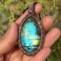 Image 2 of Large Woven Labradorite Pendant 💙