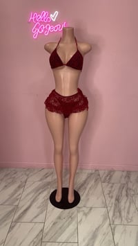 Sexc lace swimsuit- red