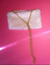 White Faux Fur Chain Purse 