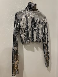 Image 1 of DISCO SEQUIN CROPPED TOP