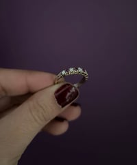 Image 1 of Jolie bague jarretière en argent massif, grenats, vintage ! Taille 54-55