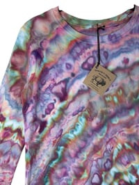 Image 5 of S Ladies Long-Sleeve Stretch Tee in Prism Agate Ice Dye