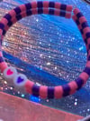 Pink and Purple Heart bracelets
