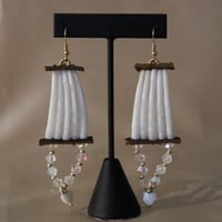 Image 1 of White Gold One Tier Dentalium Earrings