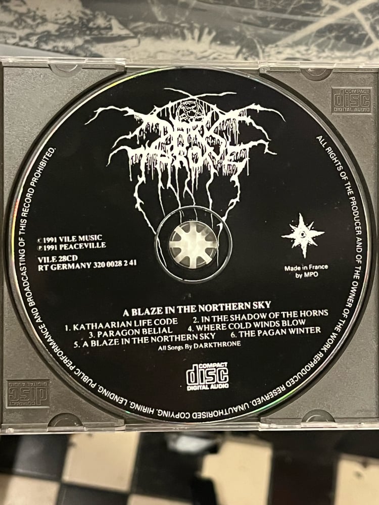 Image of CD Darkthrone A Blaze in the Northern Sky ORIGINAL+SIGNED