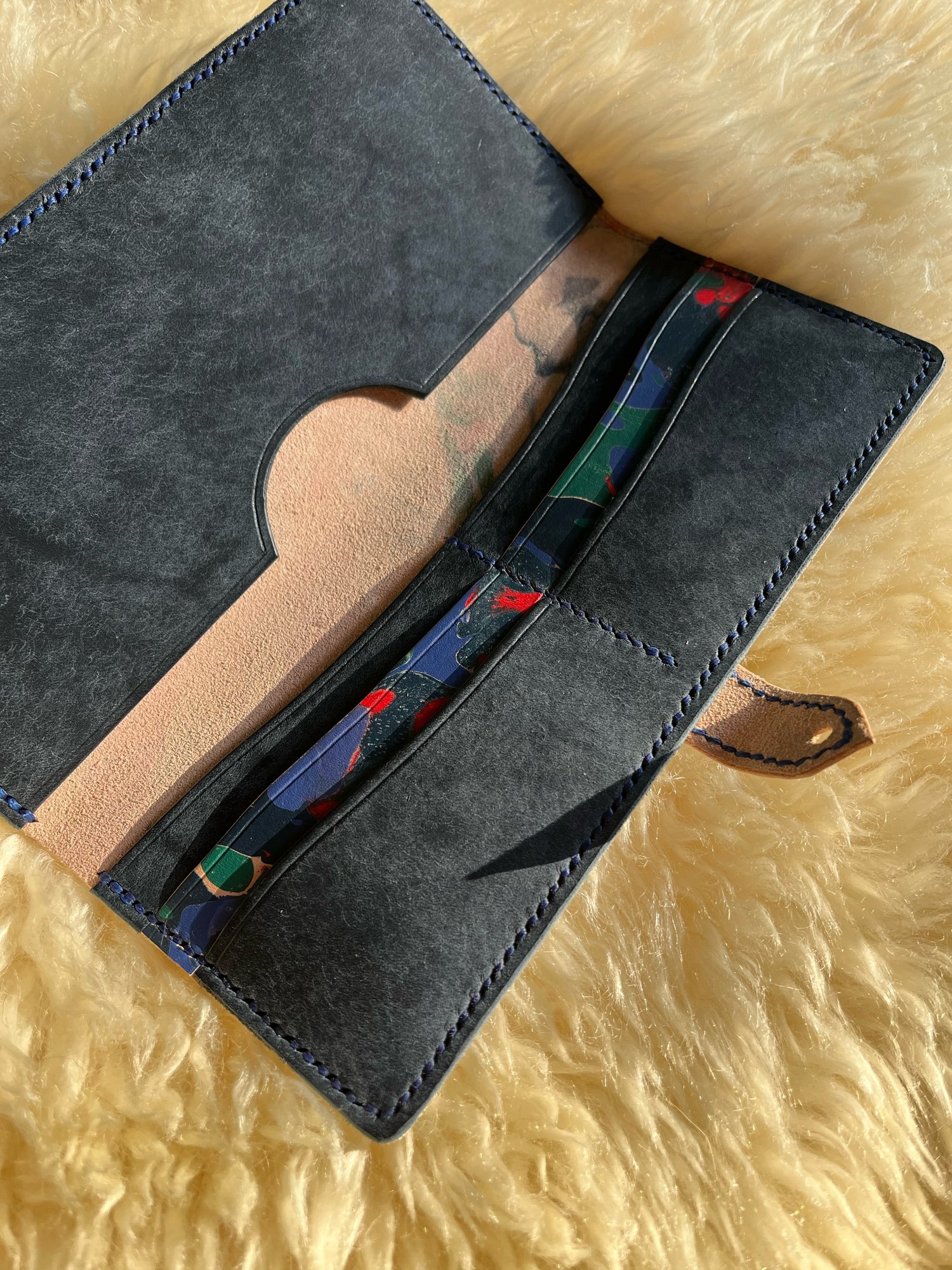 Image of Red/Blue/Green Marbled Long Wallet